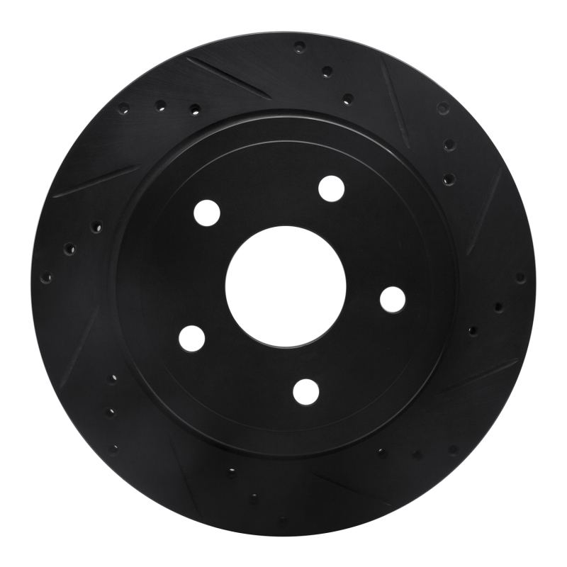 Dodge Ram 1500 Brake Rotor (1) - Rear Right - R1 Concepts - Drilled & Slotted - Black - `04-`06